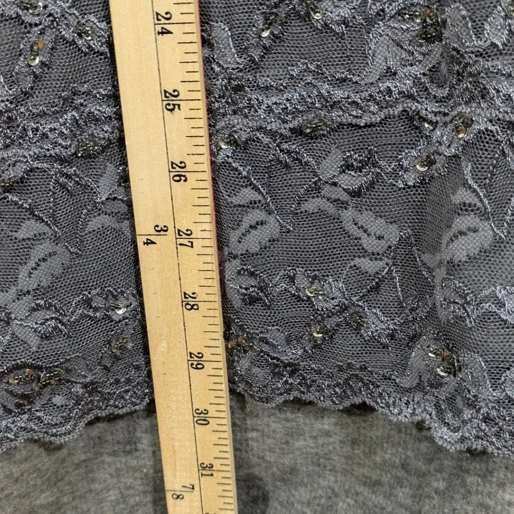 ONYX Nite Dark Gray Lace Sparkly Sequin Dress Cottage Fairy‎ Feminine Size 20W